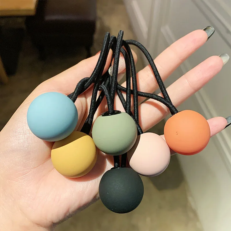 Резинки для волос женские эластичные заколки карамельных цветов с шариками