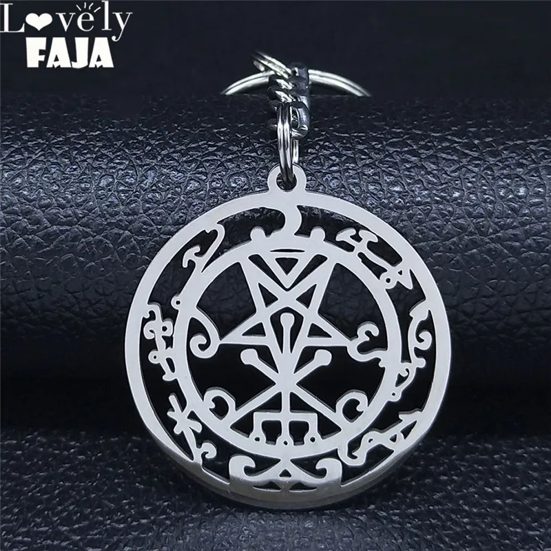 Sceal Sigil Lilith серебряного цвета из нержавеющей стали сатана брелок ювелирные