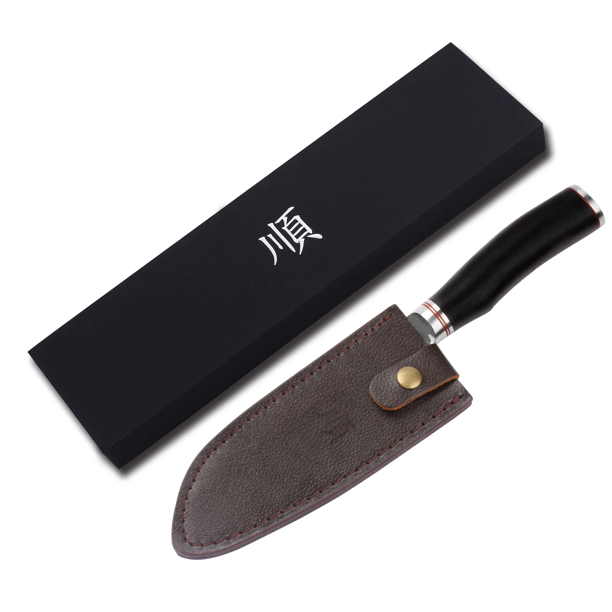 Нож шеф повара YOUSUNLONG Santoku 7 дюймов японский VG10 с деревянной ручкой из натурального