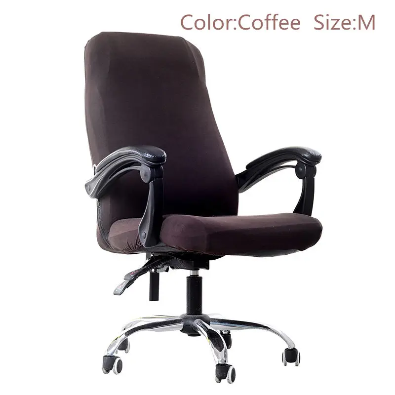 Coffee Size M 3 размера современный офисный чехол на компьютерное кресло с принтом спандекс чехлы для сидений для компьютерных игр съемные стрейч чехлы для сидений - Цвет: Coffee Size M