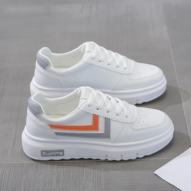 

Women's White Shoes 2021 Spring New Versatile Thick Bottom Breathable Student Basic Casual Sneakers