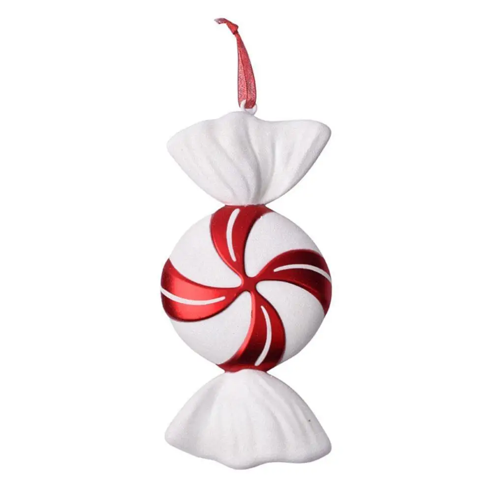 

Christmas decorations scene layout gift ornaments pendant DIY red candy layout candy color and stage white A4M3