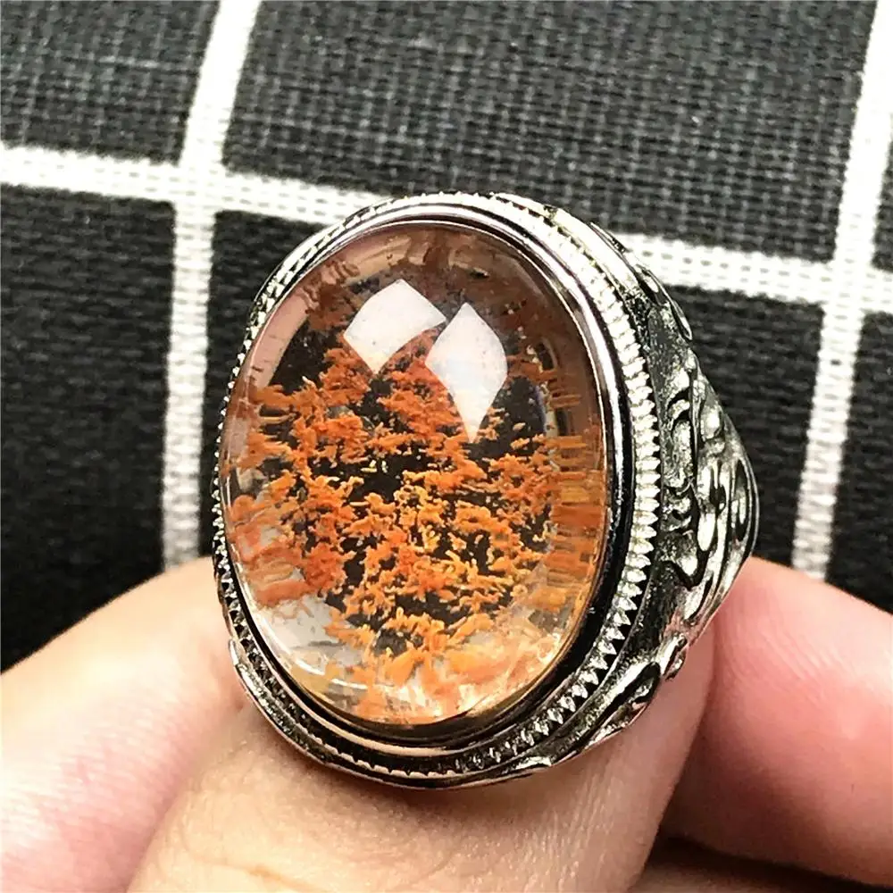 100% натуральное призрачное фантомное кварцевое кольцо ювелирные изделия для