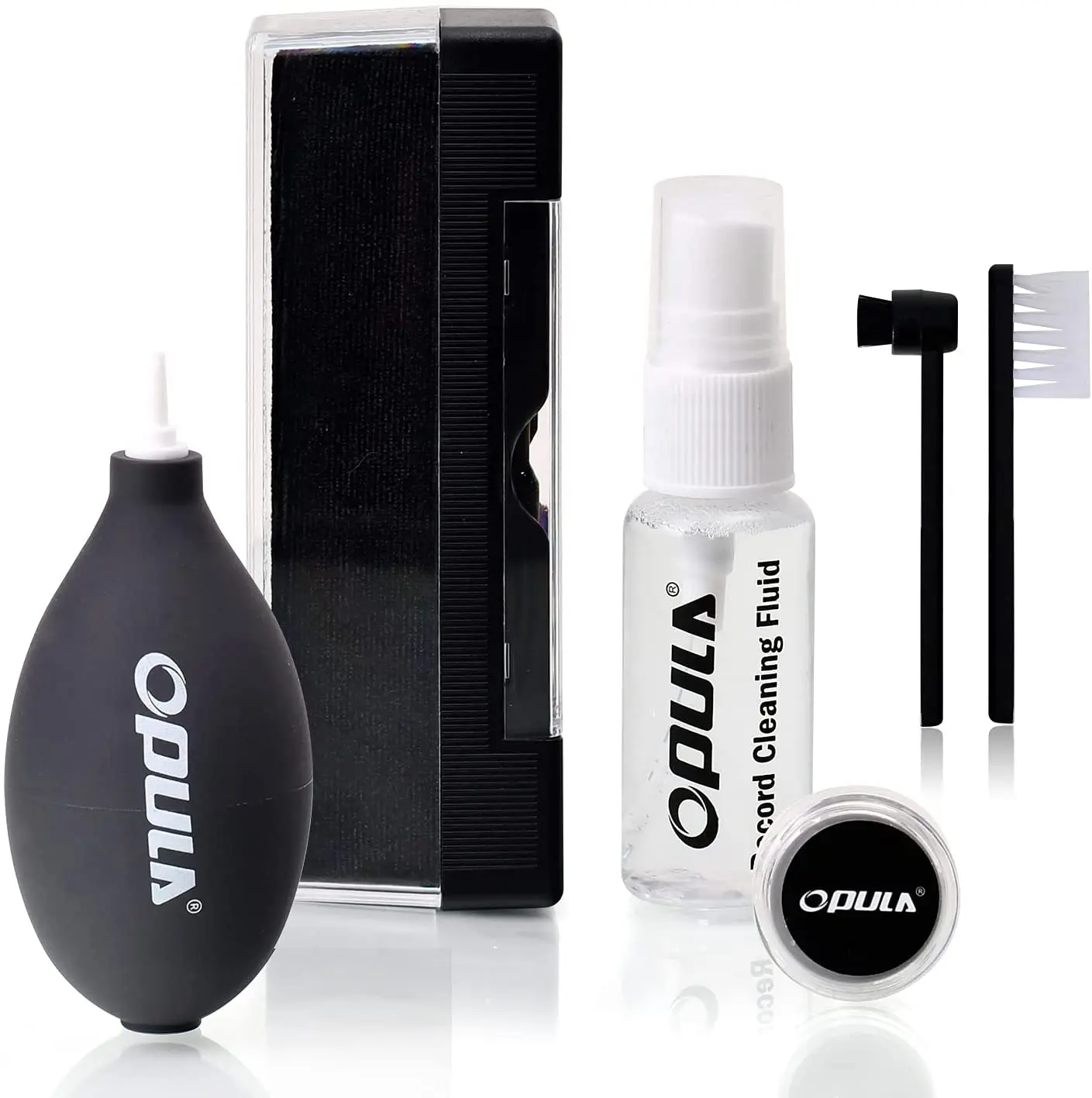 

OPULA Vinyl Record Cleaner Kit 6 Pcs in 1 Velvet Record Brush Air Blower Cleaner Turntable Stylus Gel Cleaning Brush