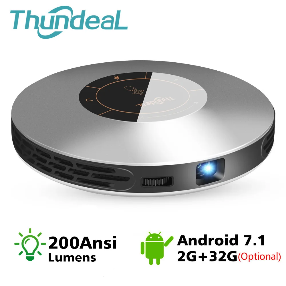 ThundeaL DLP проектор T18 Max WiFi Android 7,0 Pico Карманный HDMI для 4K 2K 16G 32G Мини СВЕТОДИОДНЫЙ Proyector 3D T18MAX портативный видеопроектор