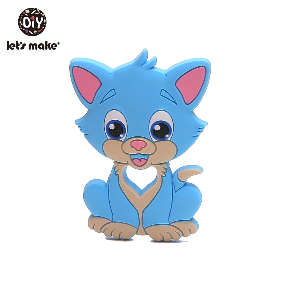 Blue Cat 1 шт. силиконовый Прорезыватель для зубов Bambi Sika олень сенсорная игрушка для новорожденного ребенка аксессуары для ухода за ребенком органический Прорезыватель для зубов - Цвет: Blue Cat