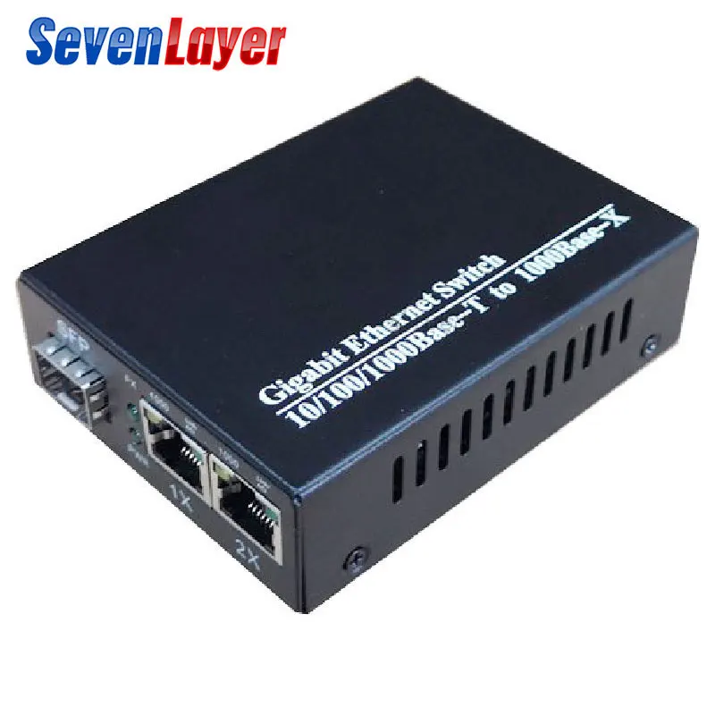 no sfp module Гигабитный медиаконвертер 1 порт sfp до 2 rj45 ГБ, оптический GPOn/EPON OLT ethernet для ip-камеры 10/100/1000 м - Цвет: no sfp module