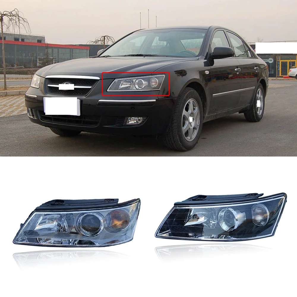 Capqx для Hyundai Sonata NF 05-10 автомобильный ПЕРЕДНИЙ БАМПЕР фара передняя фара для вождения налобный фонарь в сборе белый/черный фон