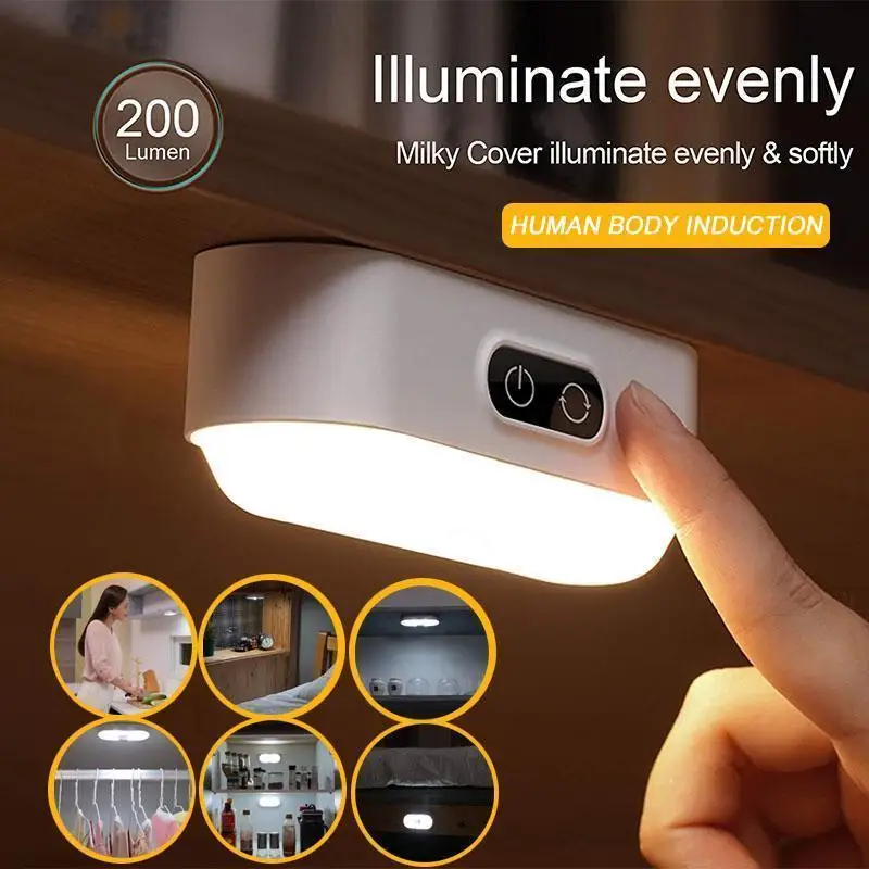 

USB LED Under Cabinet Lights PIR Motion Sensor USB Rechargeable / Battery Cupboard Wardrobe Auto-sensing Car Trunk Night Light