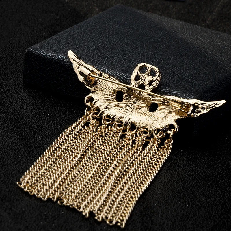 Корейский стиль Новинка сплав звезда крыло брошь кисточка цепь лацкан булавка