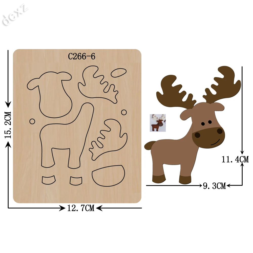 Одежда с рисунком оленя деревянный под давлением Скрапбукинг C-266-6 Трафаретный
