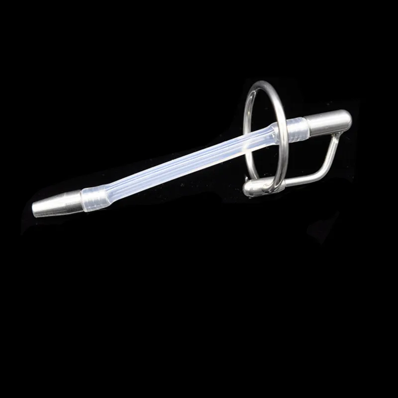 

Short Stainless Steel Silicone Urethral Catheter with Glans Ring Urethra Play Chastity Device Penis Plug Insert XCXA0232
