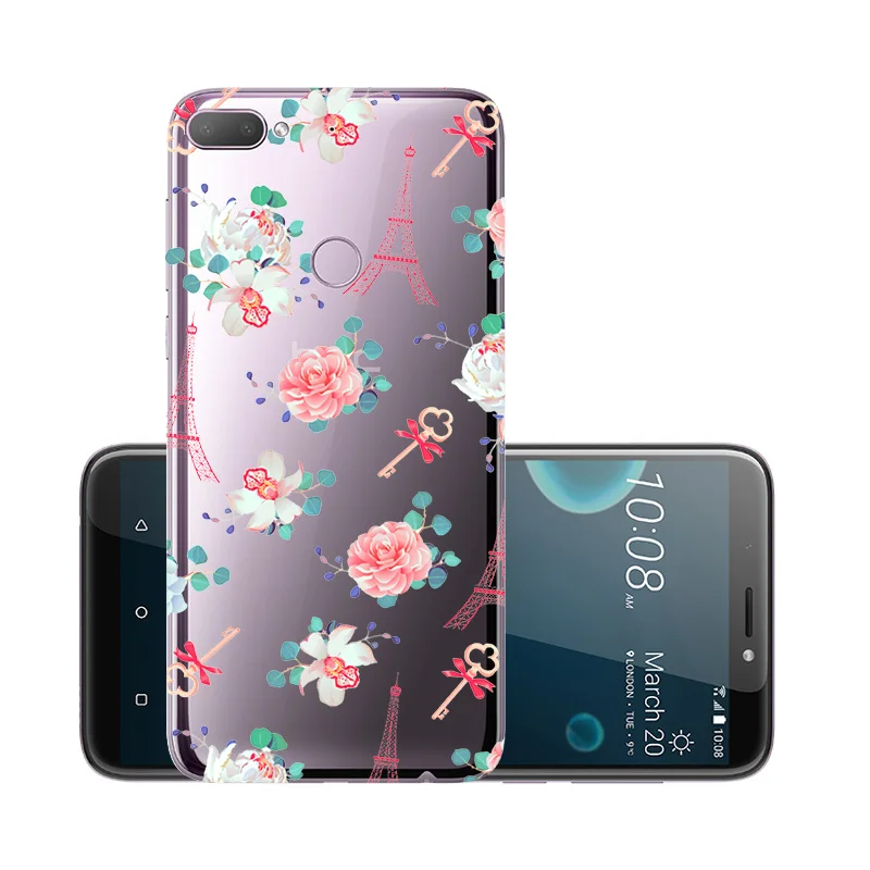 For HTC Desire 12 Plus Case Cover Clear Transparent Soft Back Phone for Coque Fundas Bumper | Мобильные телефоны и