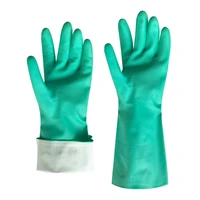 oil proof nitrile gloves long green safety latex work chemical resistant protective glove long cuff anti slip