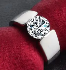 Forever Love, классические обручальные кольца, 925 пробы, Серебряные Кристаллы, круглые сверкающие AAA CZ кольца, ювелирные изделия, полные размеры - Цвет основного камня: sliver