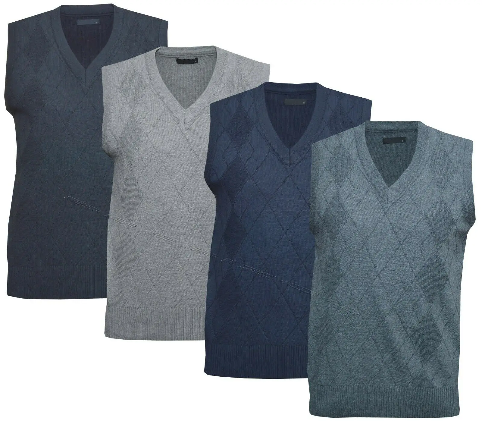 

Mens Diamond V Neck Sleeveless Jumper Sweater Tank Top Pullover Golf M - 3XL