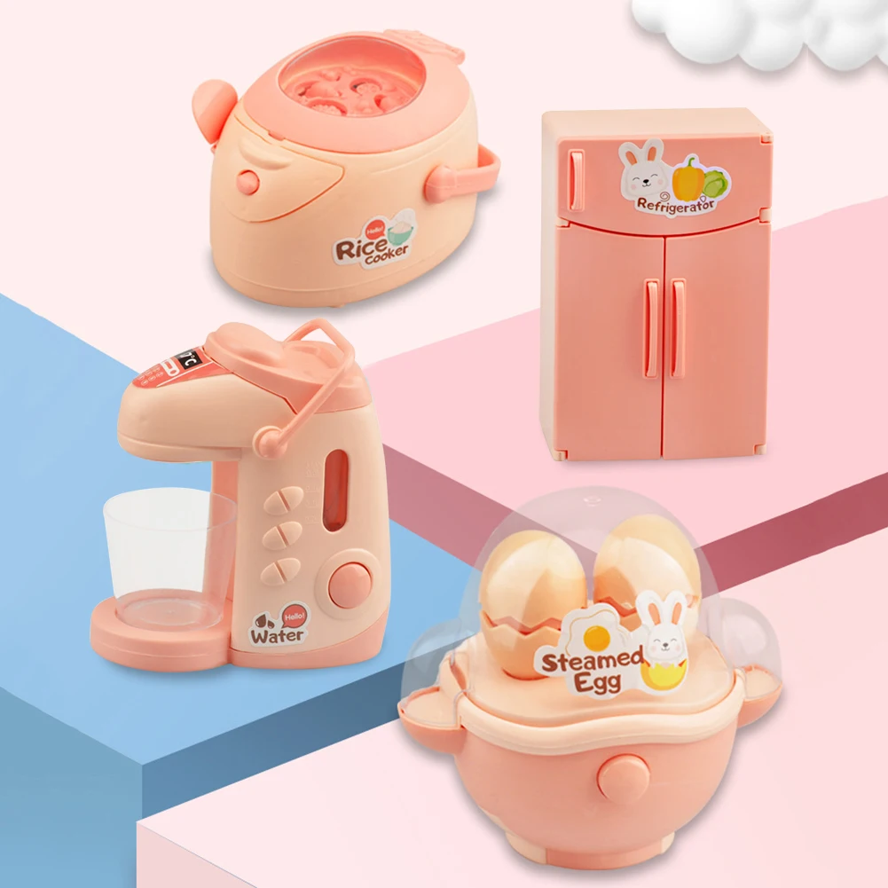 

Creative Household Appliances Toys Fun Pretend Play Kitchen Toy Refrigerator Rice Cooker Egg Steamer Kettle Prop