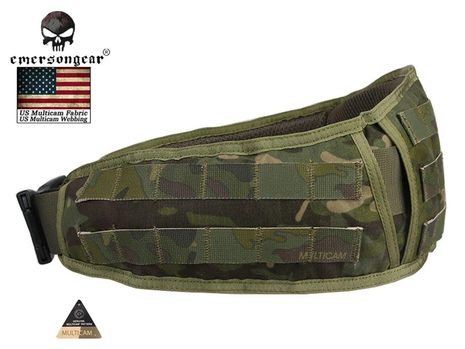 Мягкий поясной ремень EmersonGear Molle для страйкбола боевой Мультикам тропический EM9086