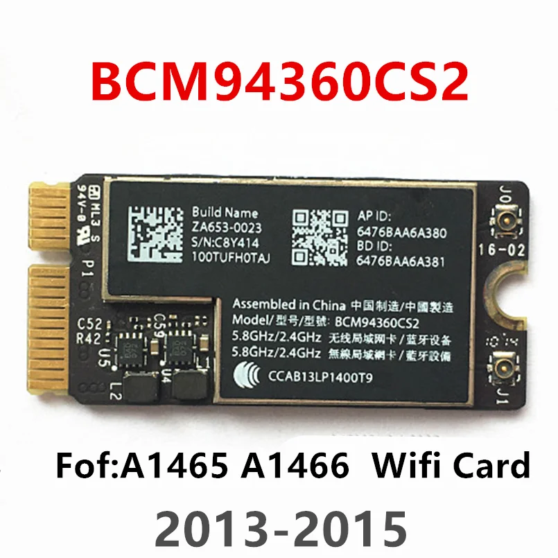 Беспроводная карта BCM94360CS2 AC Wi Fi Bluetooth BT 4 0 802.11ac для Macbook Air 11 &quotA1465 13&quot A1466 2013 MD711LL/A