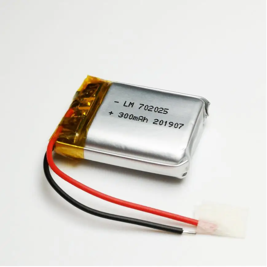 

2/5/10pcs 3.7V 300mah 702025 Lithium Polymer Ion Battery 2.0mm JST Connector