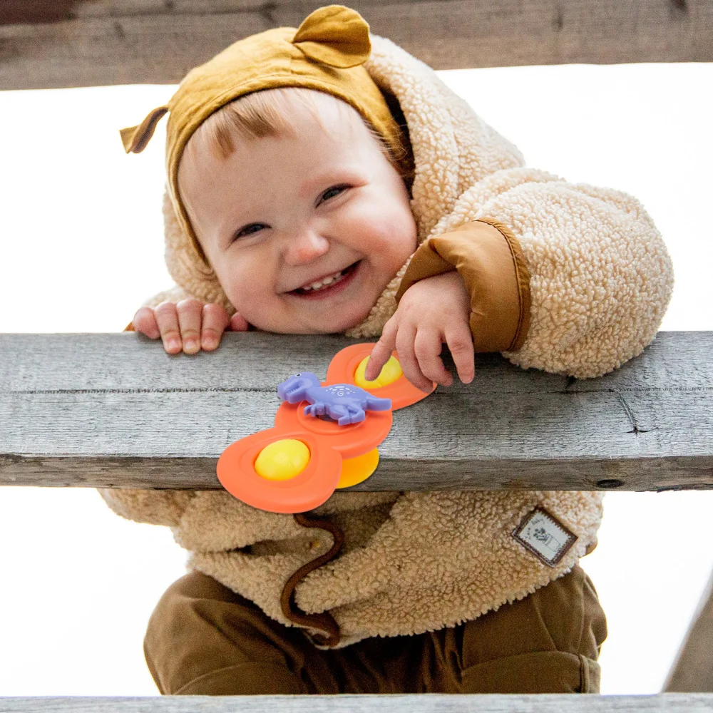 

3pcs Suction Cup Spinning Baby Bath Feeding Teether Toys Bathtub Sucker