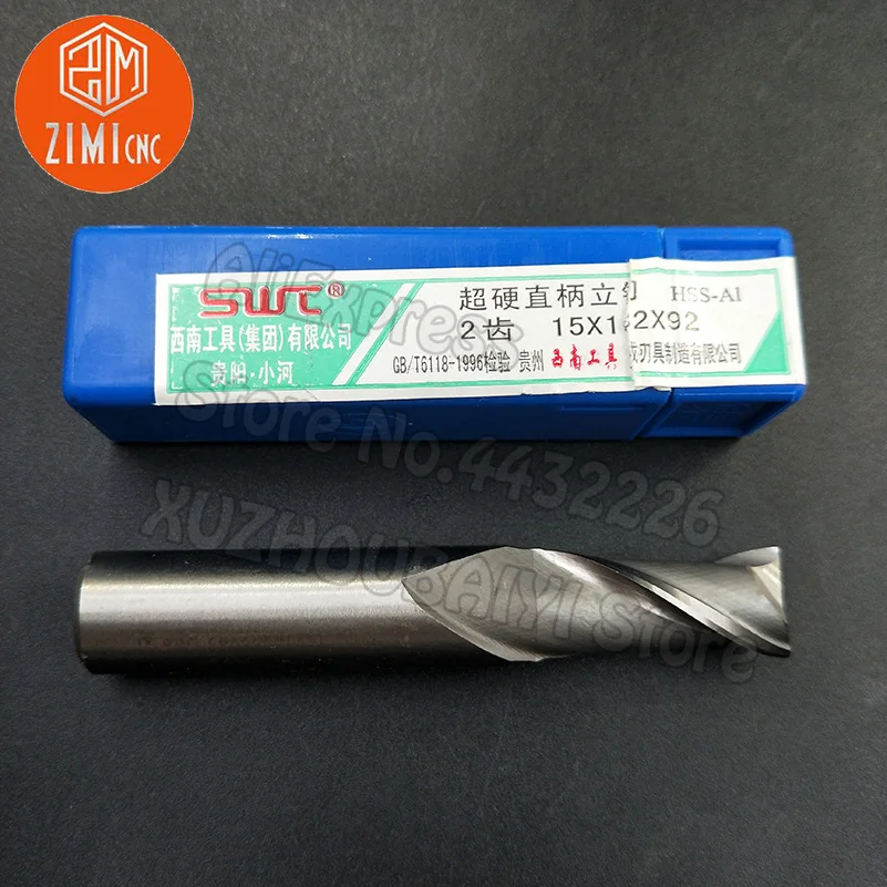 

1pcs 15mm Straight Shank End Mills High Speed Steel Milling Cutter Woodworking Tools Router Bit 15mm Shank Cutters CNC