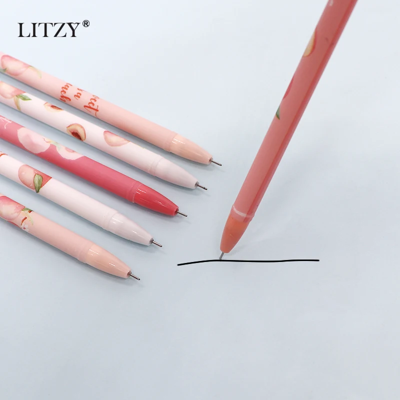 6 шт./компл. 0 5 мм гелевая ручка персиковые ручки кавайные канцелярские