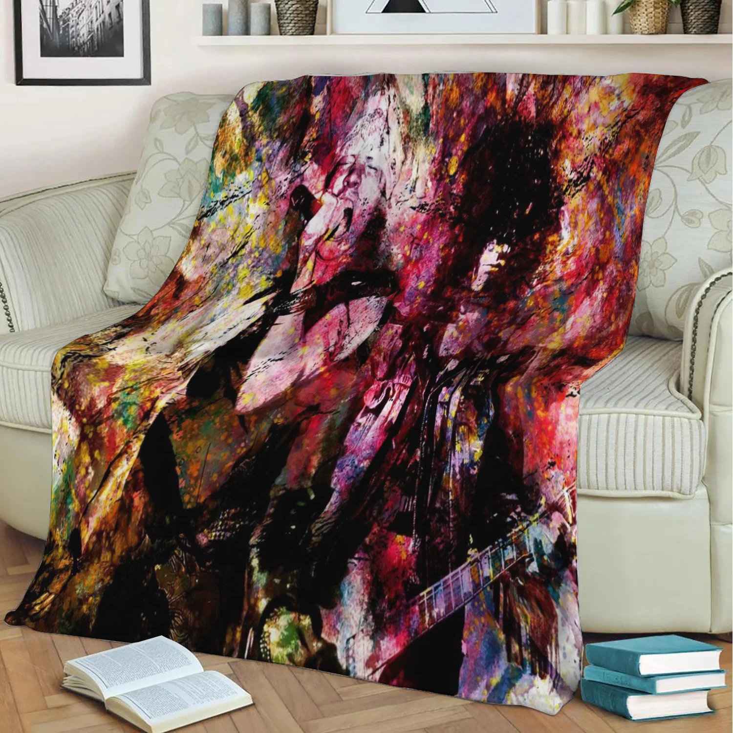 

Плюшевое одеяло Axl Rose и Slash с 3D принтом, накидка на диван, домашний декор, мягкое теплое моющееся одеяло для сна, Прямая поставка