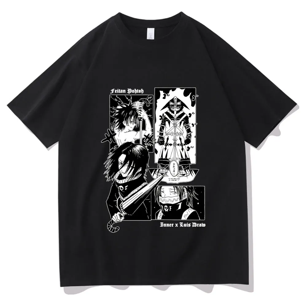 

Anime Hunter X Hunter Tshirt Feitan Potoo Oversized Print T-shirt Men Loose Harajuku Tee Shirt Unisex Casual Fashion Streetwear