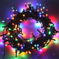 10m 100 leds black wire holiday fairy string light 8 modes outdoor wedding party christmas tree garland colorful decoration