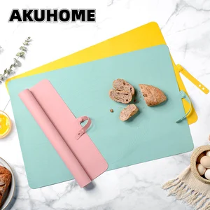 silicone kneading mat non stick baking with scale non slip with storage belt thickened large size baking mat kitchen gadgets free global shipping