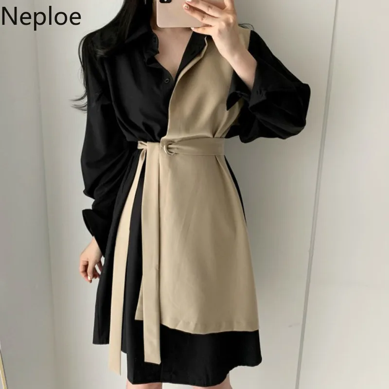 Женское платье на шнуровке Neploe корейское Элегантное летнее мини-платье с