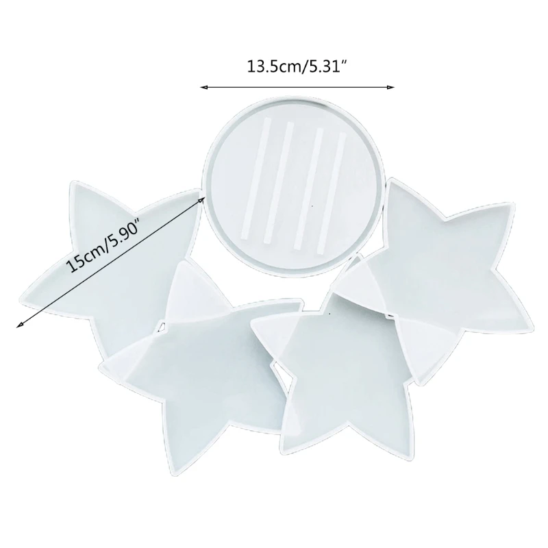 

Star Coaster+Cup Mat Holder Epoxy Resin Mold Mug Pad+Storage Base Silicone Mould