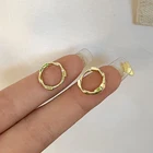 Корейские металлические милые маленькие серьги-кольца 12 мм для женщин, круглые обручи в стиле панк, винтажные модные украшения, подарок, 2021
