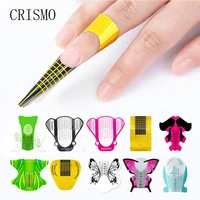 crismo 100pcs french tips nail forms gel polish extension forms tips nail art decoration diy nail gel curl forms nail stickers