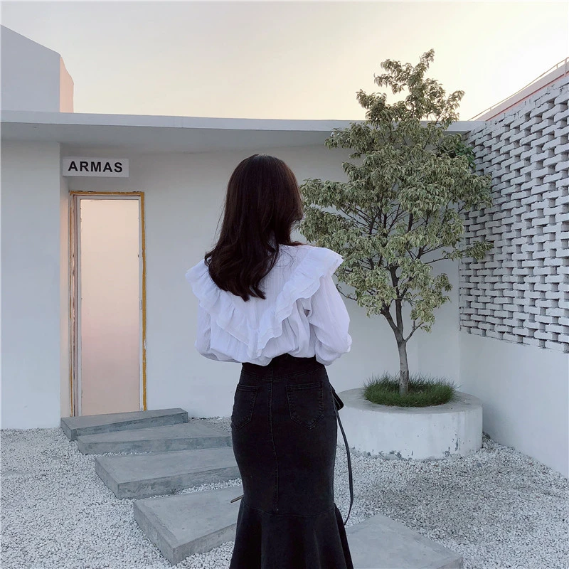 

Fashion High Waist Denim Skirt Black Light Washed Women Pencil Trumpet Skirts Sexy Spring Summer Cowboy Skirt Faldas