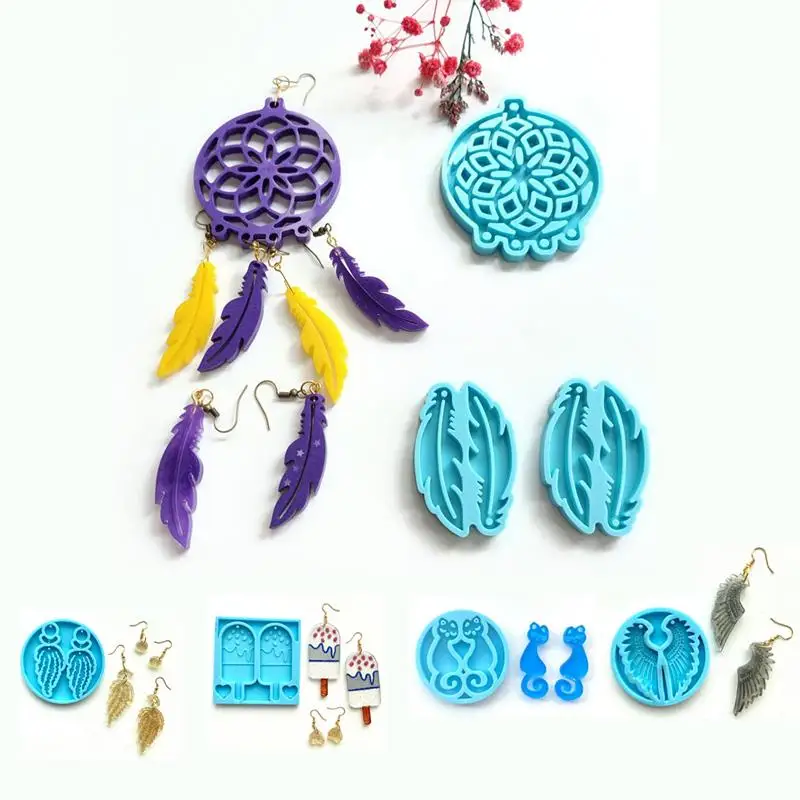 

DIY Earring Epoxy Resin Mold Dream Catcher Tassel Pendant Jewelry Making Silicone Mold Sets Handmade Crafts Earring Jewelry Tool