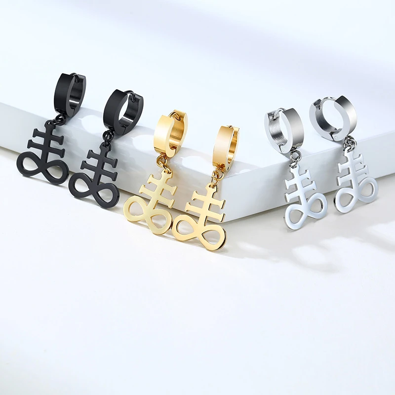 Vnox Mens Satan and Lucifer Earrings for Women Jewelry Anti Allergy Stainless Steel Unisex Ear Gifts | Украшения и аксессуары