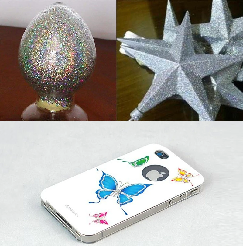 Лазерный светящийся Радужный порошок 50 г для украшения ногтей Маникюрные