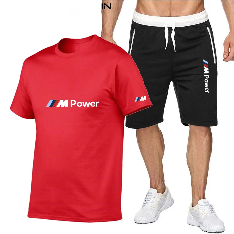 

Men's Tracksuit Summer Clothes Sportswear Two Piece Set T Shirt Shorts Brand Track Clothing Male Sweatsuit Sports Fitness clothe