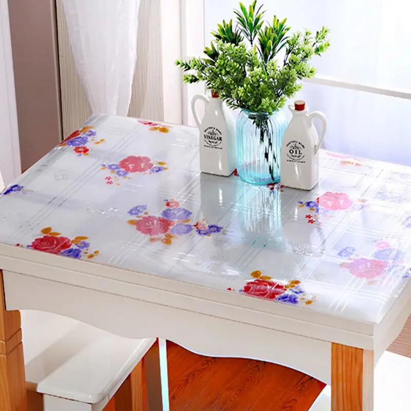 Водонепроницаемая скатерть для стола с узором кухонный ПВХ чехол подстилка из
