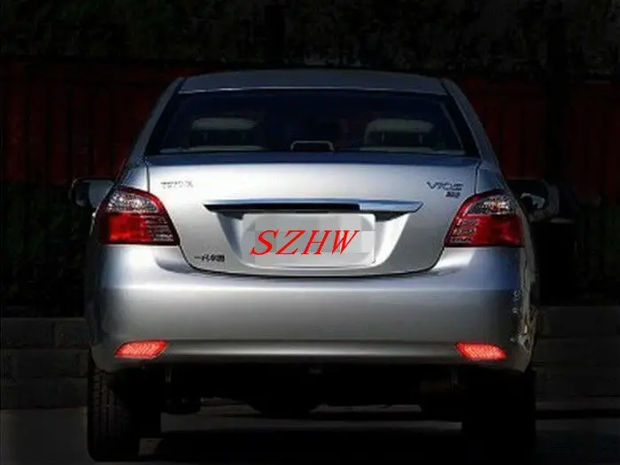 july king new hot led brake red rear bumper fog lamp case for toyota vios 2008 2012 car brake lights night driving lights free global shipping