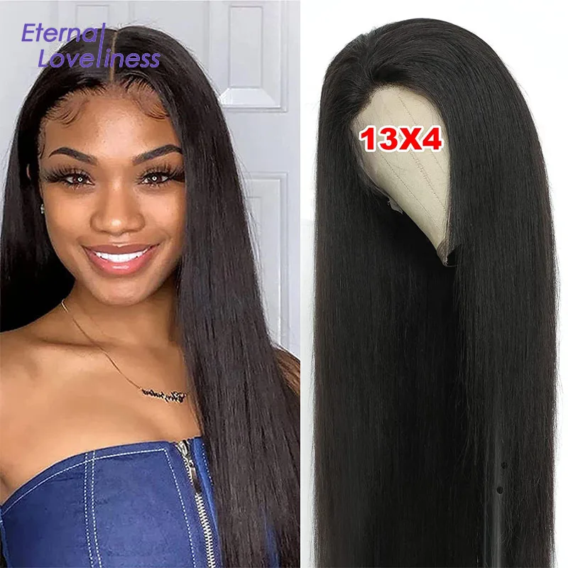 

EL13x4 парики на сетке спереди Remy человеческие волосы 150% плотность бразильские прямые на сетке передние парики с детскими волосами