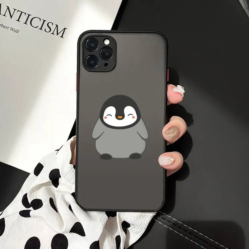 

Penguin cartoon Interesting Antarctica Phone Case matte transparent For iphone 7 8 11 12 plus mini x xs xr pro max cover