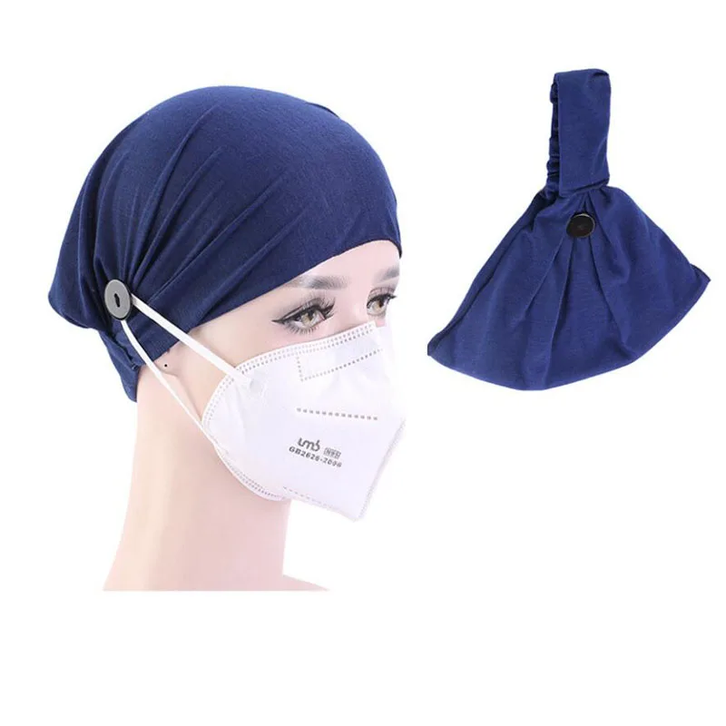

2020 Women Headband Face Mask Fixed Buckle Nurse hat Lady Headdress