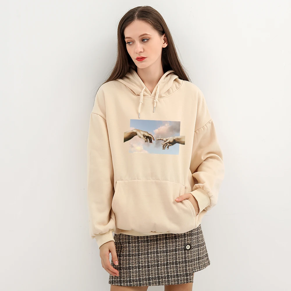 Pullovers Vintage Thick Hoodies Oversize Sweetshirts Womem Gothic Creative Hands Hoodies Punk Cartoon Hoodie Women Tracksuit