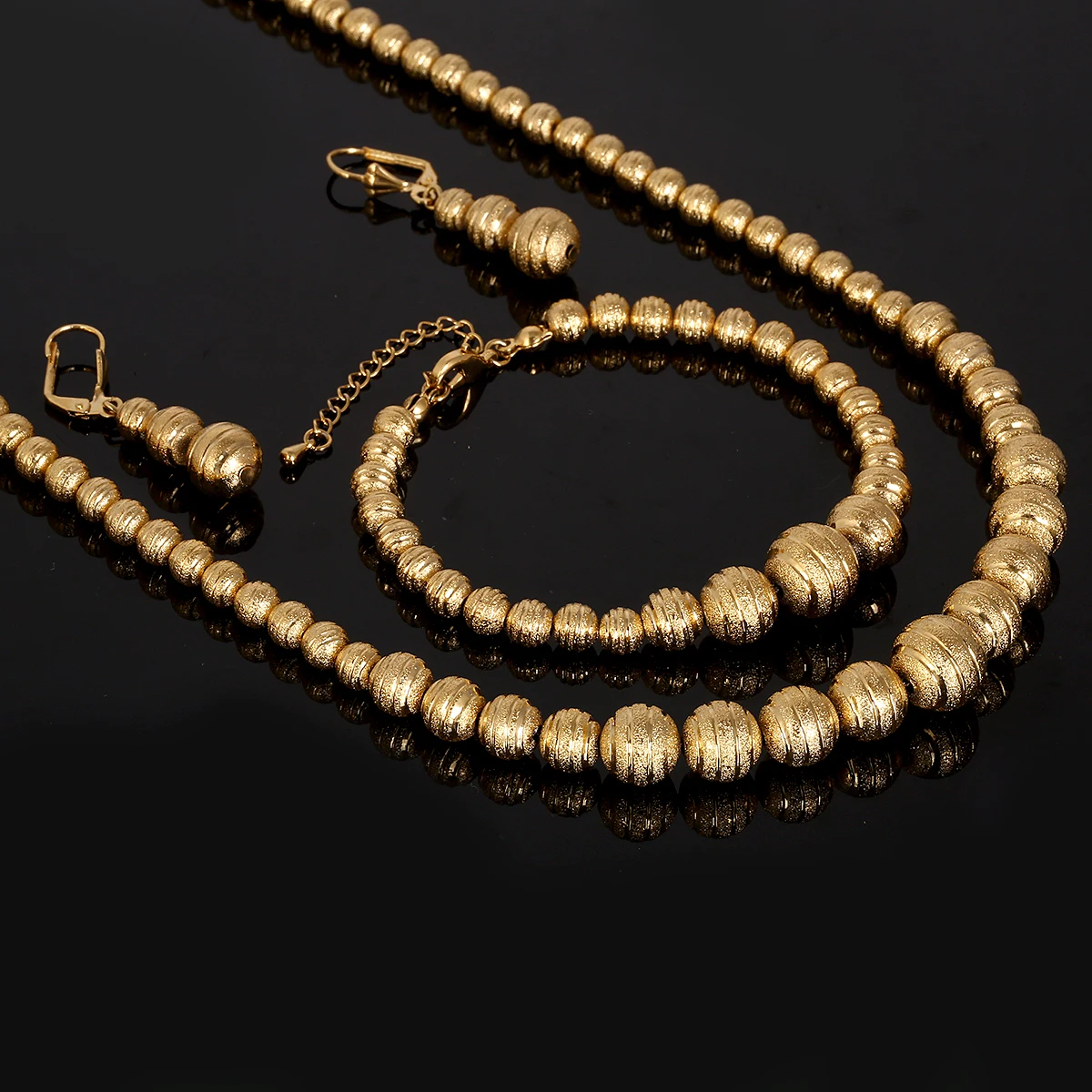 Модные африканские серьги с бисером золотого цвета ожерелье браслет эфиопские