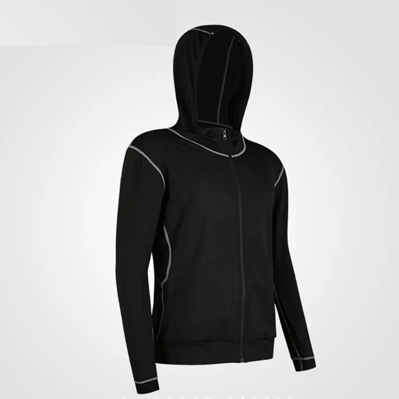 

Sports suit men's running gym suit jacket short-sleeved quick-drying sports clothes zipper [customizable logo]