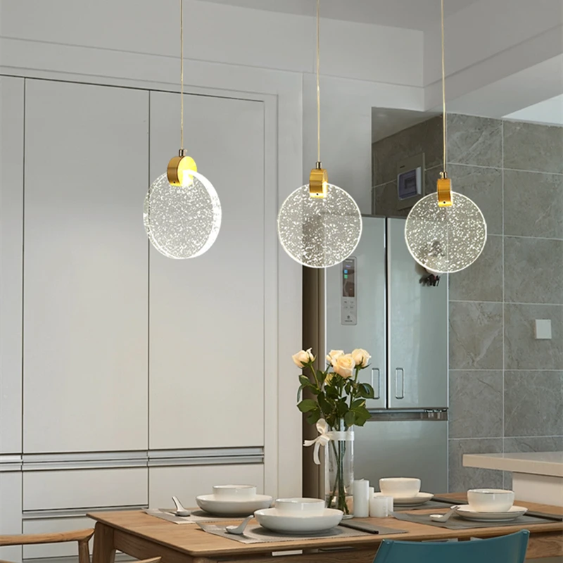 

Modern Crystal pendant lamp Creative Single head hanging pendant light for Bar Kitchen Dining Room with led indoor lighting