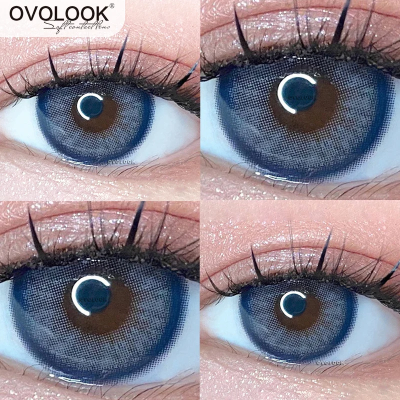 

OVOLOOK-1 Pair(2pcs) Beautiful Colored Contact Lenses for Eyes 10 Tone Amazing Cosmetic Contacts Natural Color Lens (Dia:14mm)